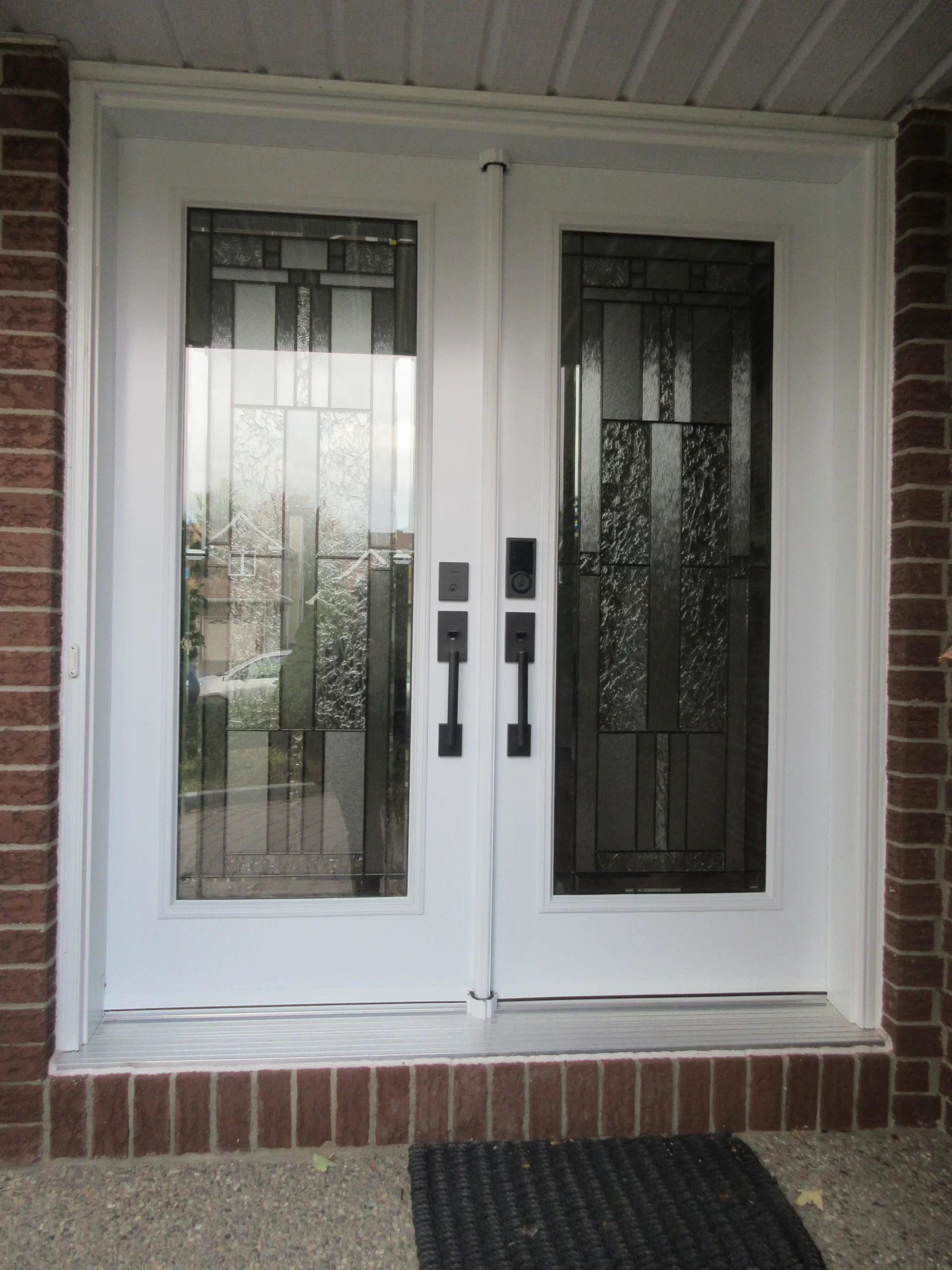 White Double Steel Entry Doors