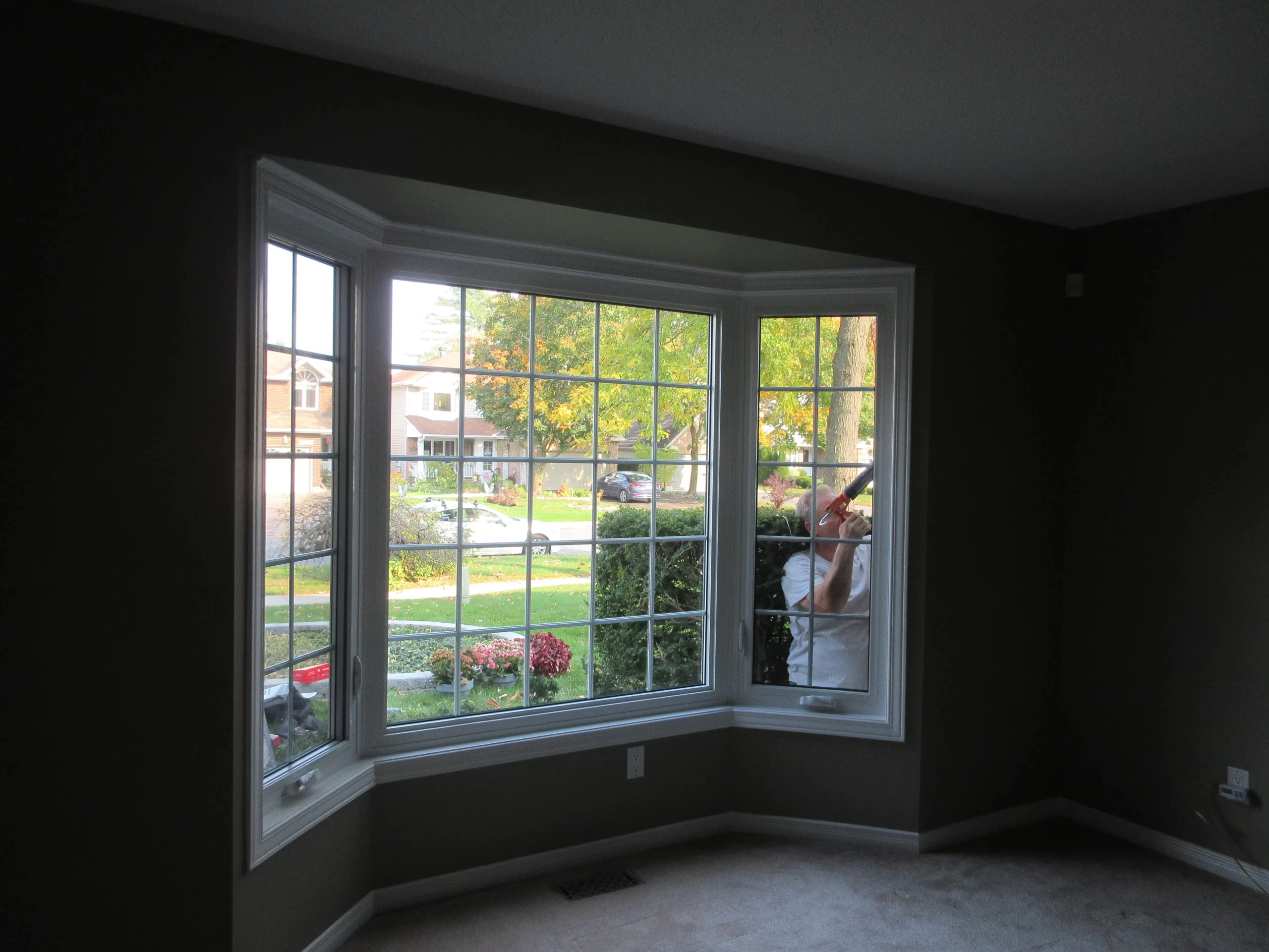 Installed bay window in ottawa living room