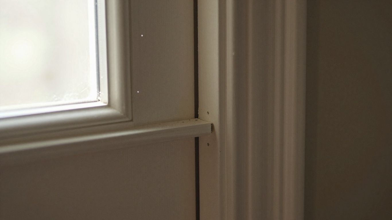 Standard interior door frame with visible gap Standard interior door frame with visible gap