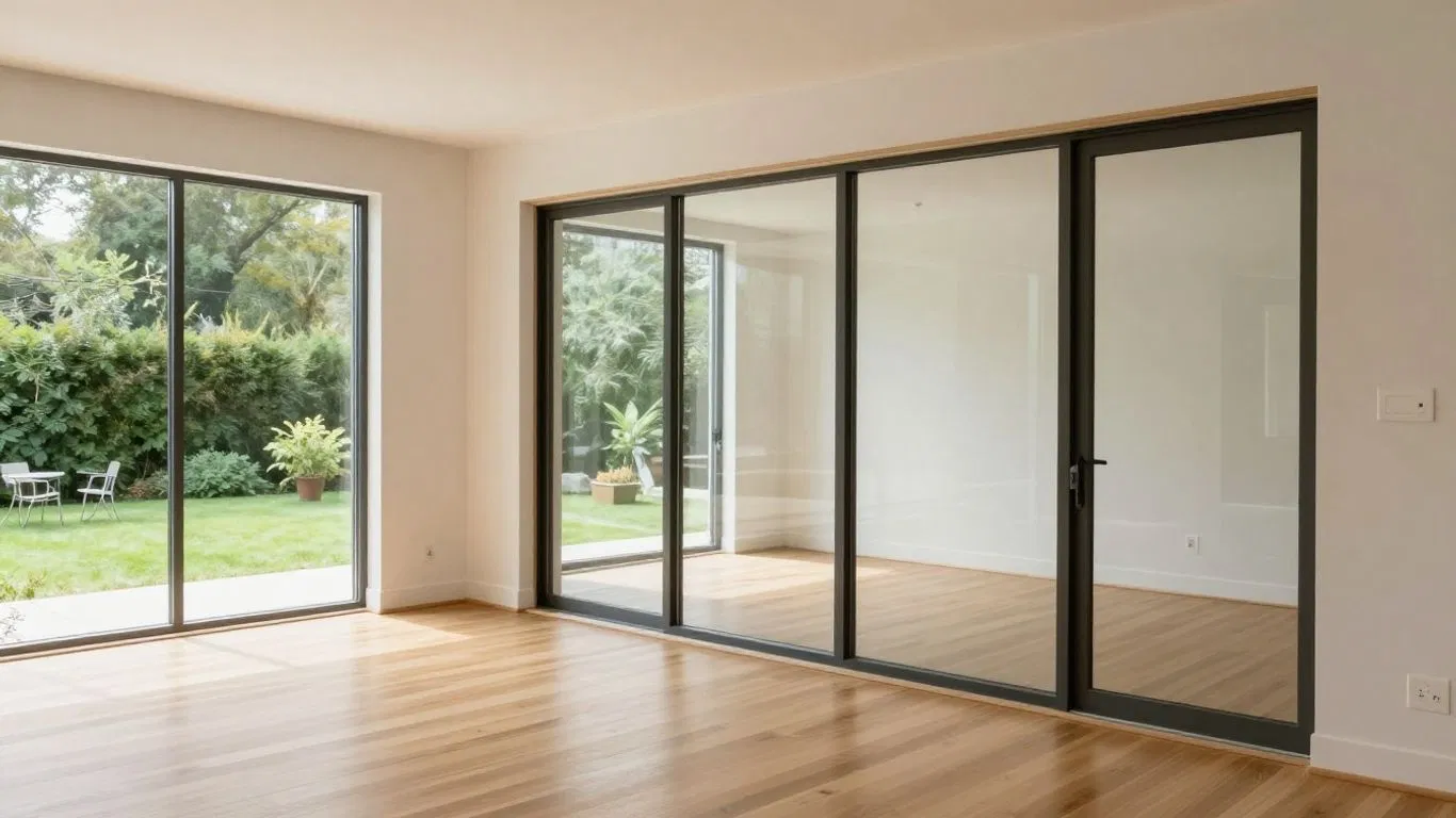 Stacking Sliding Glass Doors on a Stone Home Exterior