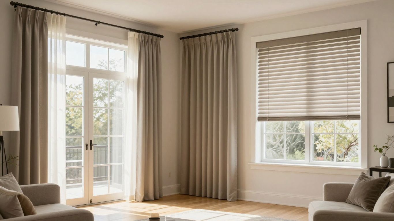 Ottawa home interior with diverse window coverings.